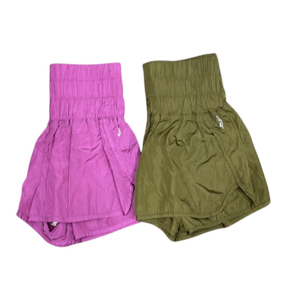 Free People Movement Way Home Shorts Bundle XS White Printed High Rise Smocked